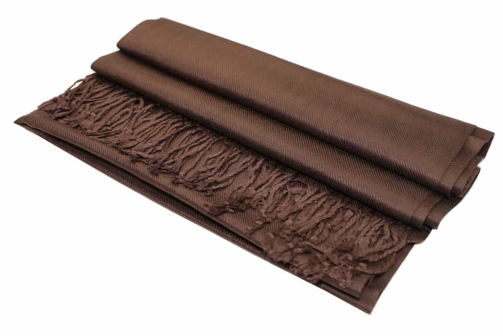 large lightweight solid color dark brown pashmina shawl wrap scarf - 28" width x 78" length with fringes