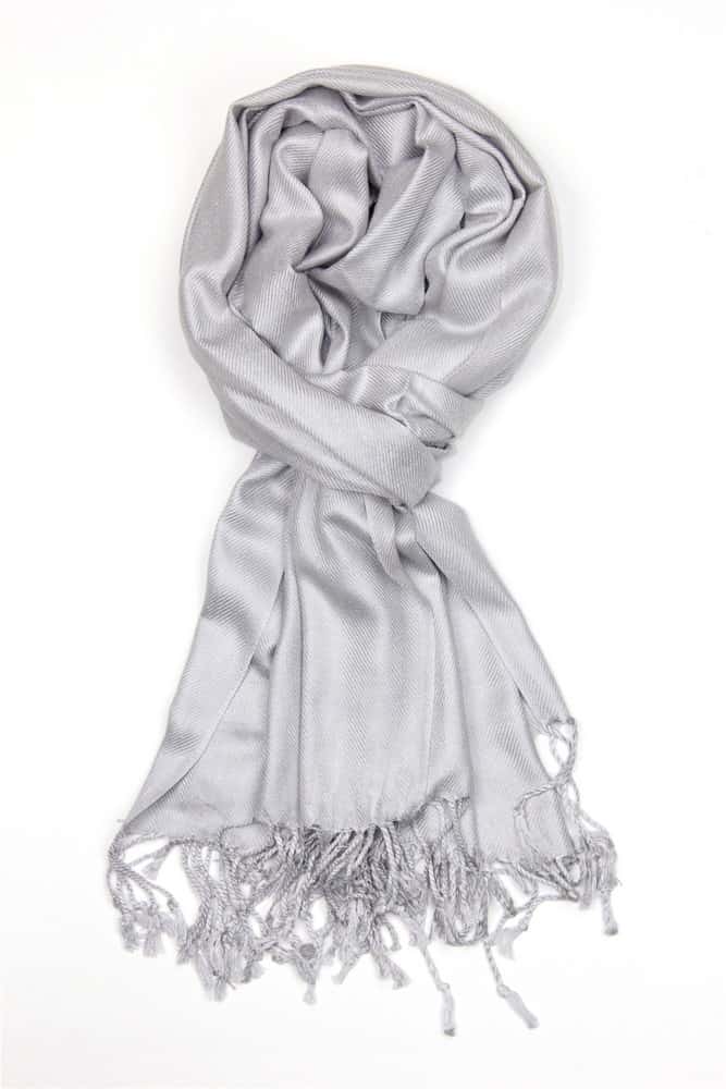 large lightweight solid color silver gray pashmina shawl wrap scarf - 28" width x 78" length with fringes