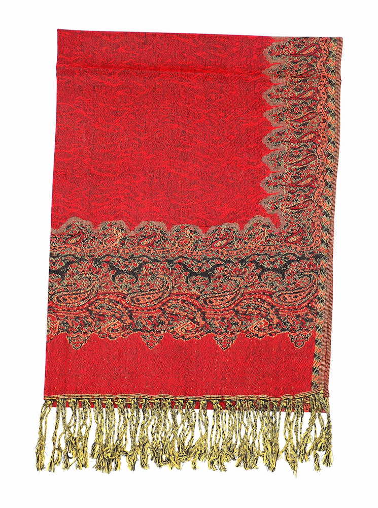 red border pashmina shawl