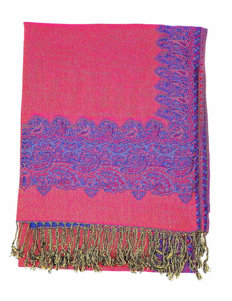 blue pashmina border shawl