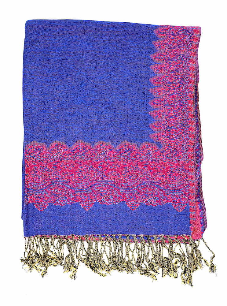 blue pashmina border shawl