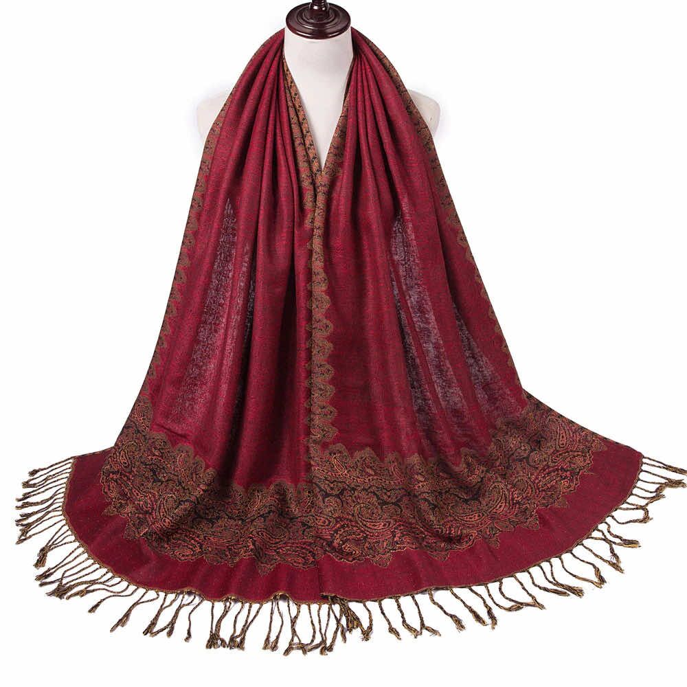 red border shawl wrap