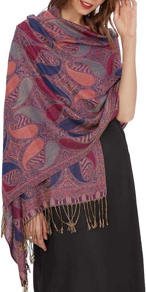 multi color paisley festival pashmina scarf