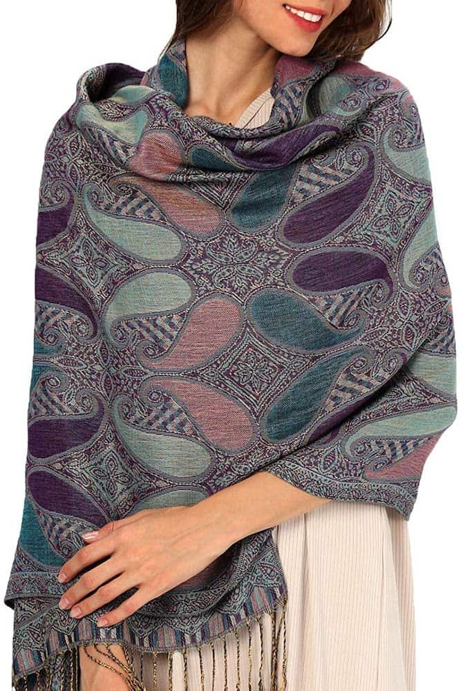 multi color paisley festival pashmina scarf
