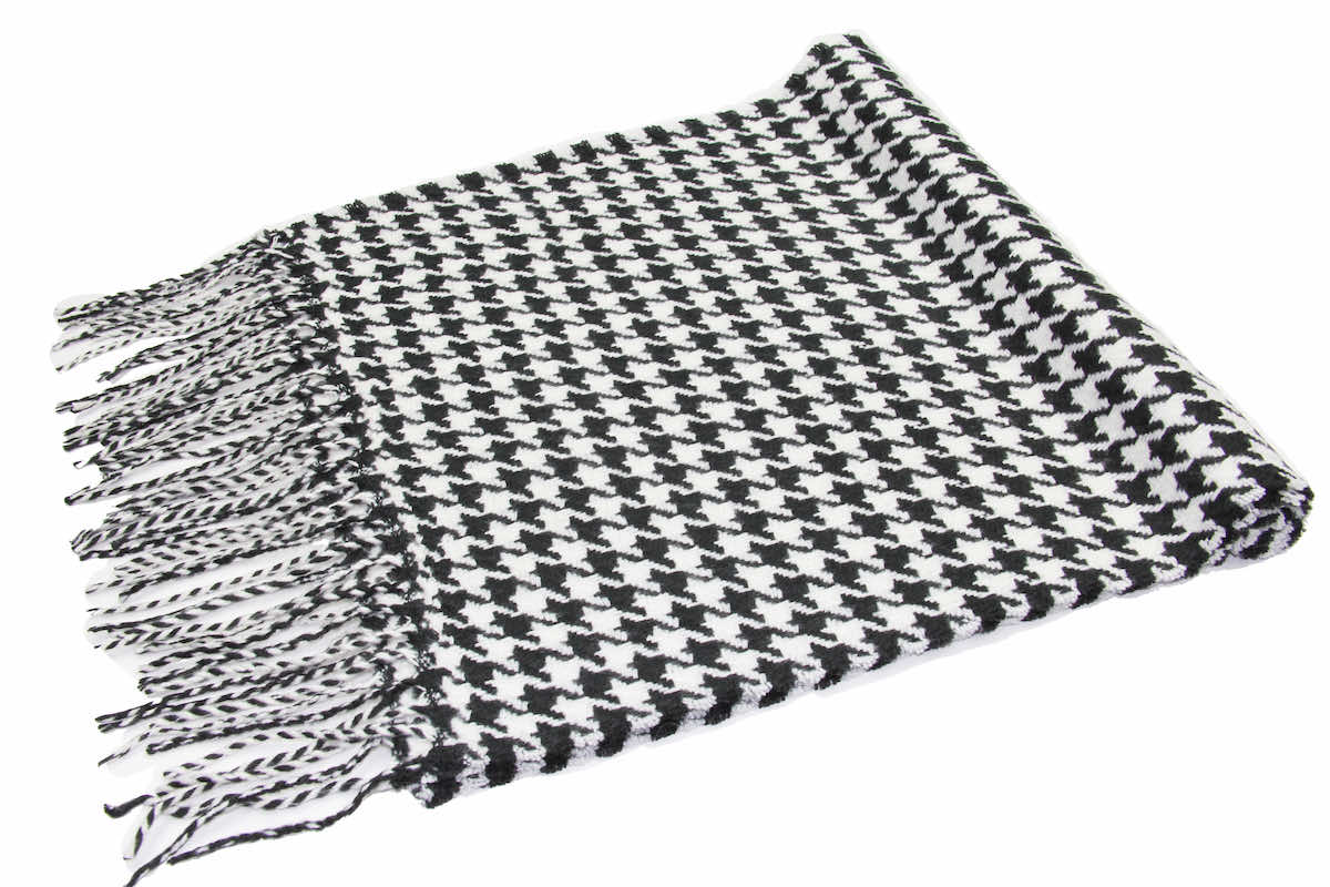 black white houndstooth cashmere feel scarf 2