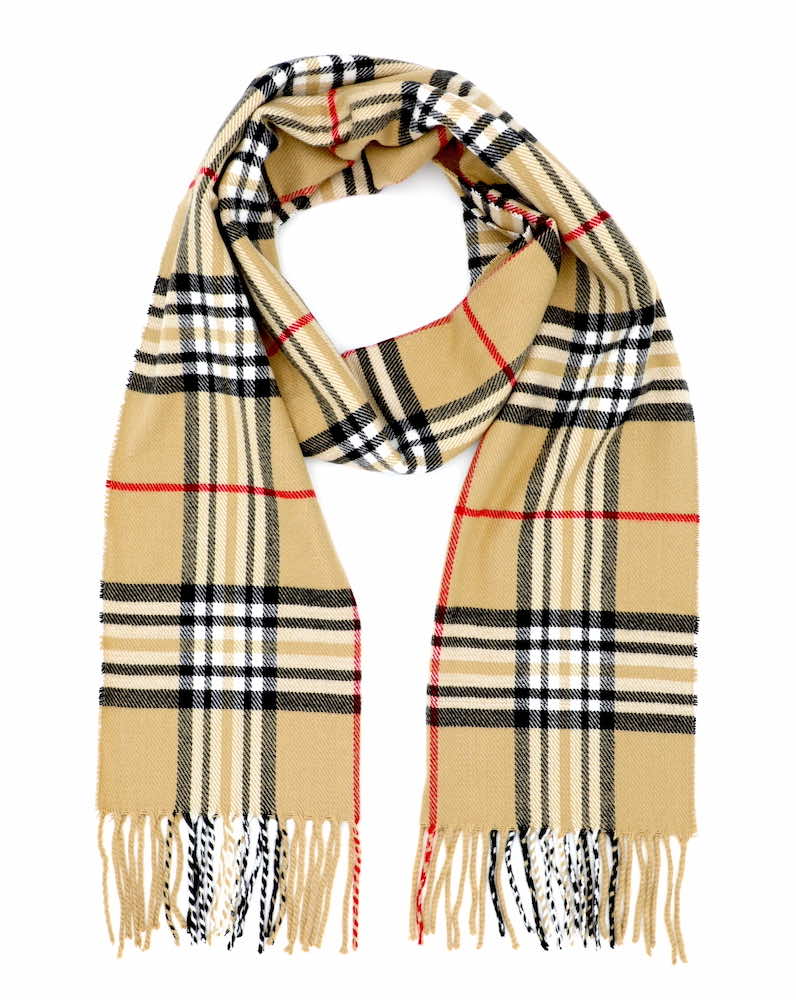 camel plaid cashmere scottish scarf