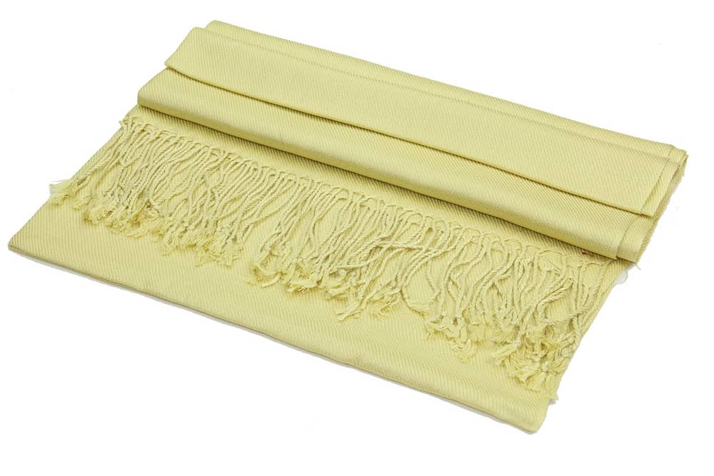 large lightweight solid color lemon yellow pashmina shawl wrap scarf - 28" width x 78" length with fringes