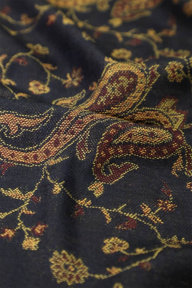 fabric with paisley vine floral pattern and textile texture background