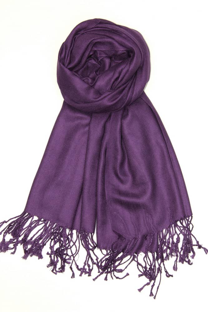 large lightweight solid color plum purple pashmina shawl wrap scarf - 28" width x 78" length with fringes