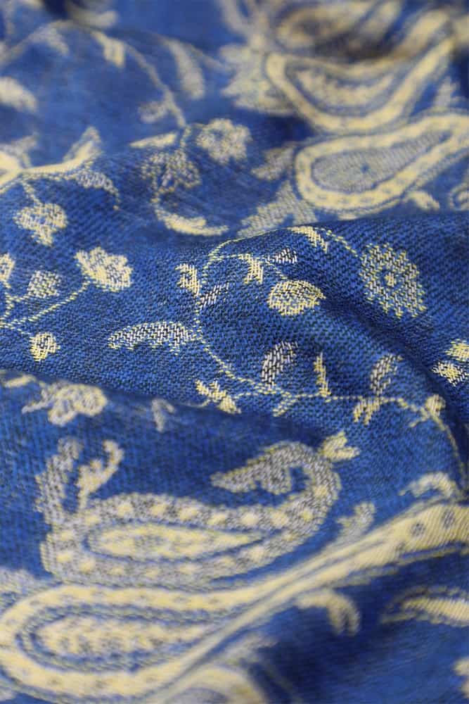 fabric with paisley vine floral pattern and textile texture background