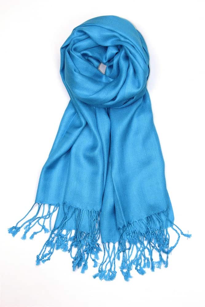 large lightweight solid color turquoise pashmina shawl wrap scarf - 28" width x 78" length with fringes