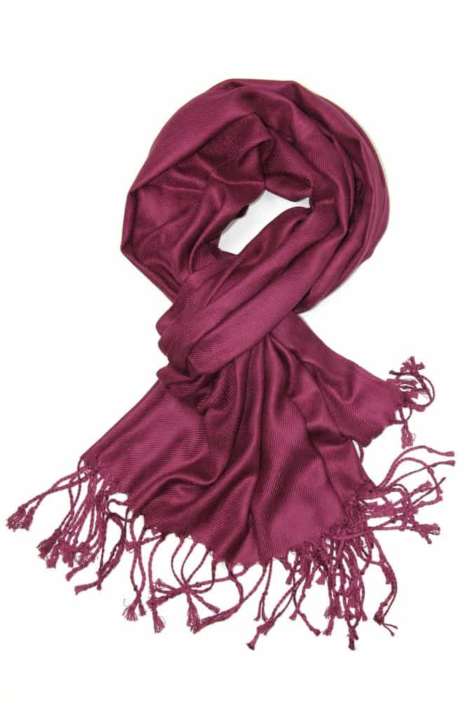 large lightweight solid color wine pashmina shawl wrap scarf - 28" width x 78" length with fringes