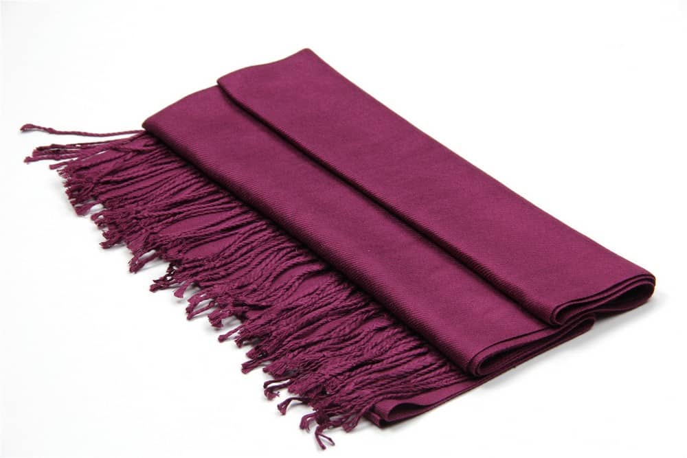 large lightweight solid color wine pashmina shawl wrap scarf - 28" width x 78" length with fringes