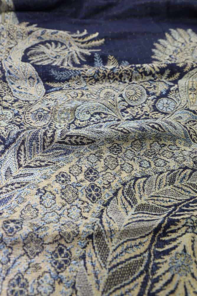 large navy big paisley pashmina shawl wrap scarf with fringes