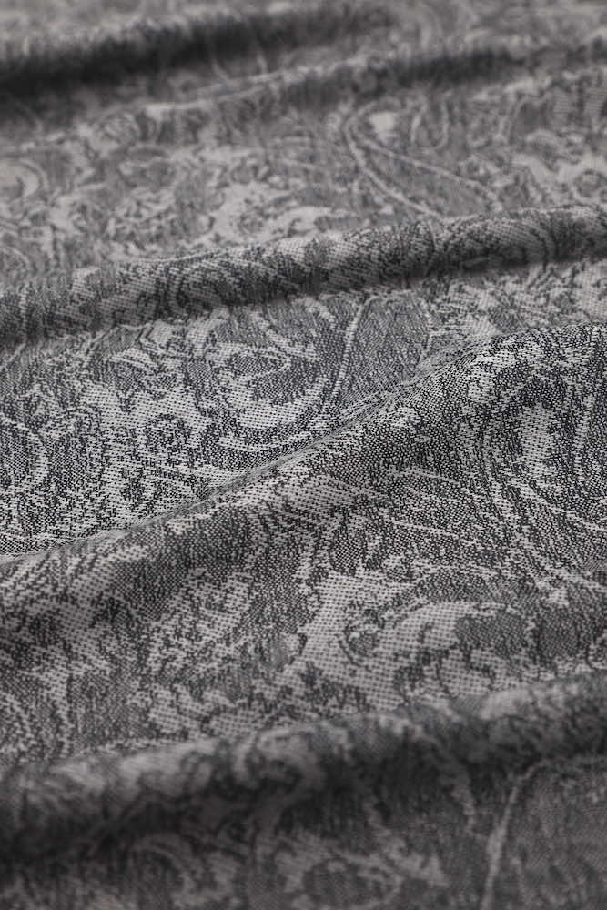 dark grey jacquard pashmina shawl