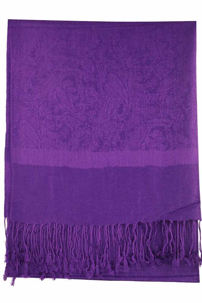 Deep Purple Jacquard Pashmina - Image 3
