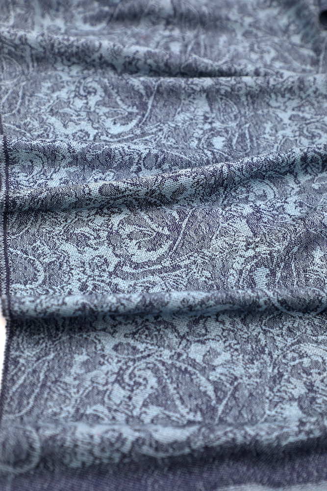 steel blue jacquard pashmina shawl