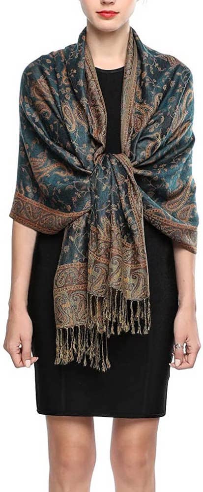 reversible paisley rave pashmina shawl