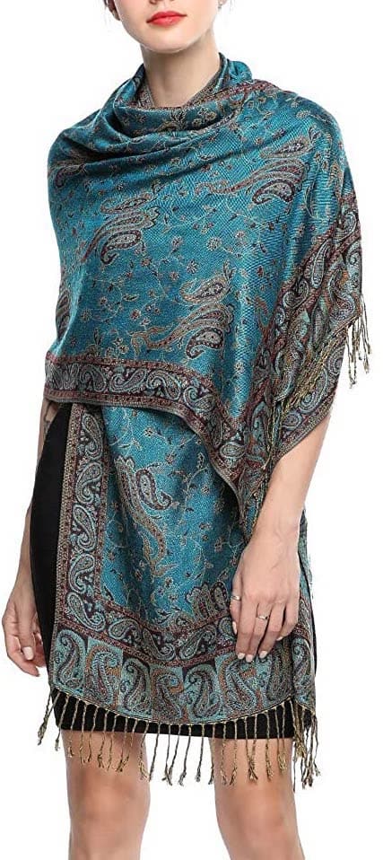 reversible paisley rave pashmina shawl