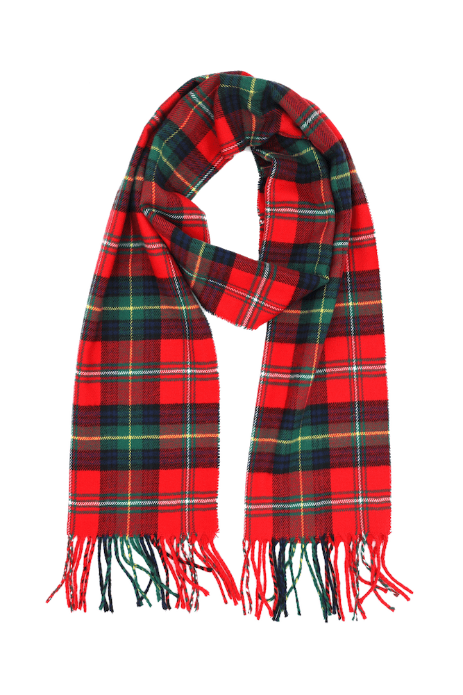 red green tartan scarf