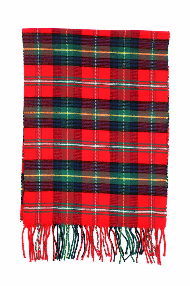 red green cashmere tartan scarf